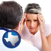 texas map icon and mental health counseling